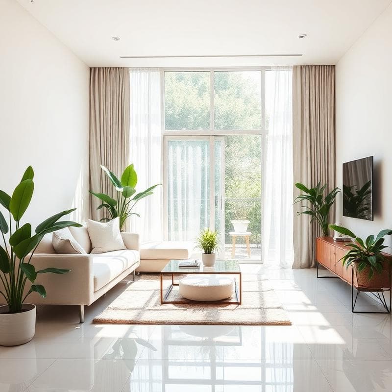 Clean modern living room